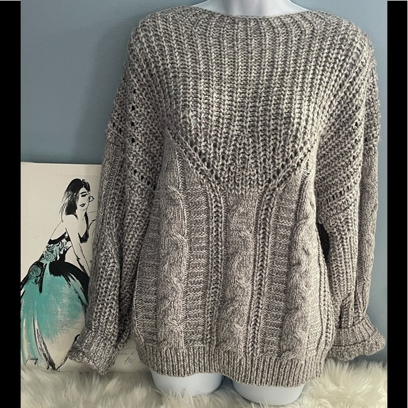 RUSTY CHUNKY  GRAY SWEATER GRAY SIZE S - Picture 2 of 7
